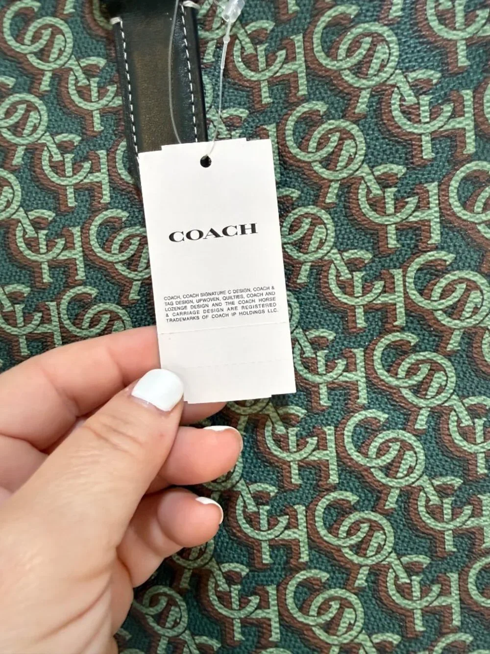 Coach Graham Structured Tote Signature Monogram Print Men's Crossbody Green NWT